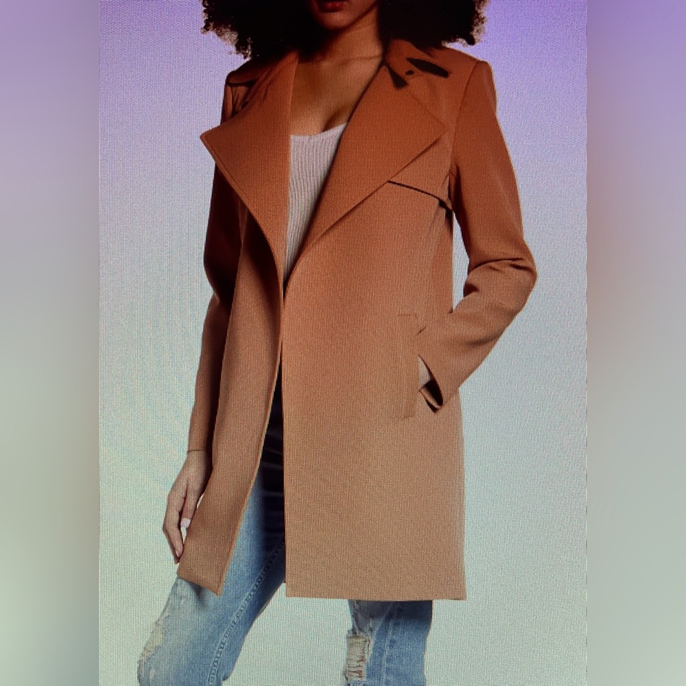 New Mural Drape Trench,Desert Taupe Color